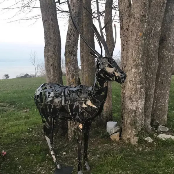 cerf sculpture métallique lolito déco