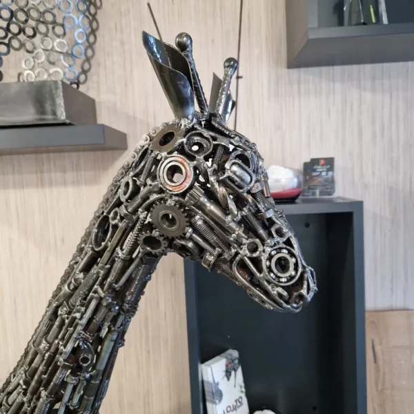 tête de petite girafe Lolito déco sculpture métallique